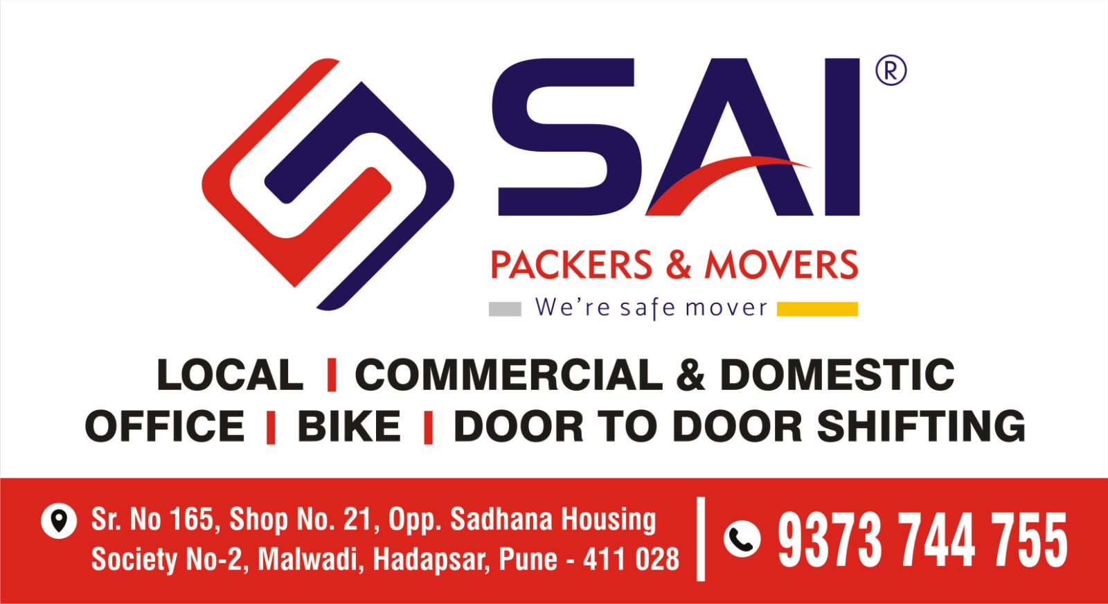 Sai Packers and Movers banner